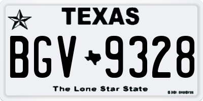TX license plate BGV9328