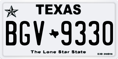 TX license plate BGV9330