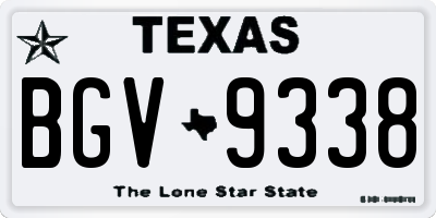 TX license plate BGV9338