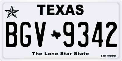 TX license plate BGV9342