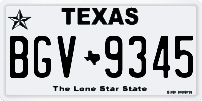 TX license plate BGV9345