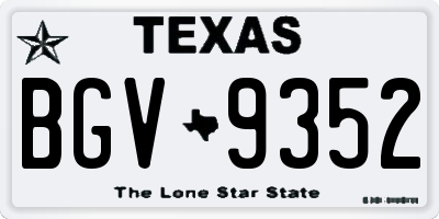 TX license plate BGV9352