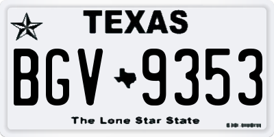 TX license plate BGV9353