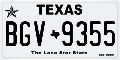 TX license plate BGV9355