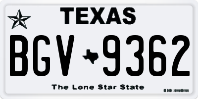 TX license plate BGV9362