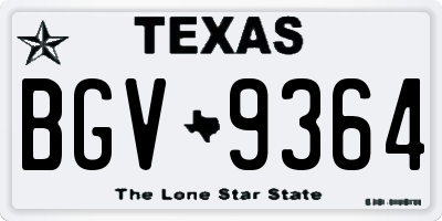 TX license plate BGV9364