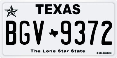 TX license plate BGV9372