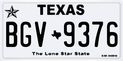 TX license plate BGV9376