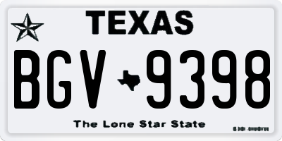 TX license plate BGV9398