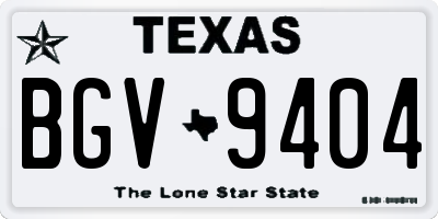 TX license plate BGV9404