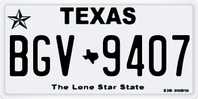 TX license plate BGV9407