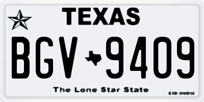 TX license plate BGV9409