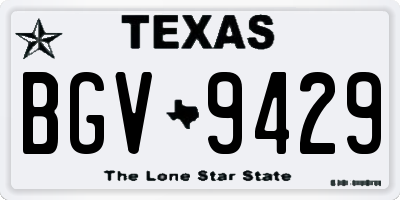 TX license plate BGV9429