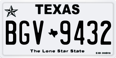 TX license plate BGV9432