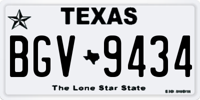 TX license plate BGV9434