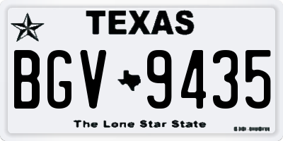 TX license plate BGV9435