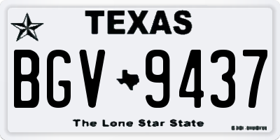 TX license plate BGV9437