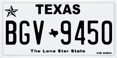 TX license plate BGV9450