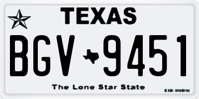 TX license plate BGV9451