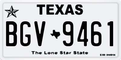 TX license plate BGV9461