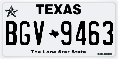 TX license plate BGV9463