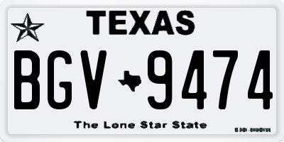 TX license plate BGV9474