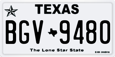 TX license plate BGV9480