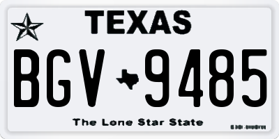 TX license plate BGV9485