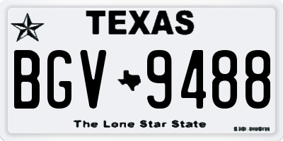 TX license plate BGV9488
