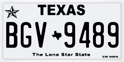 TX license plate BGV9489
