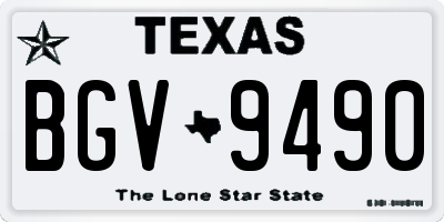 TX license plate BGV9490