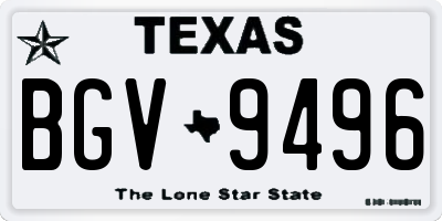 TX license plate BGV9496