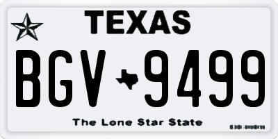 TX license plate BGV9499
