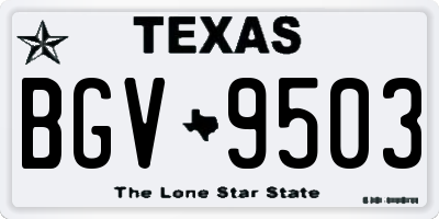 TX license plate BGV9503