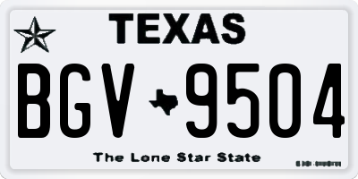 TX license plate BGV9504
