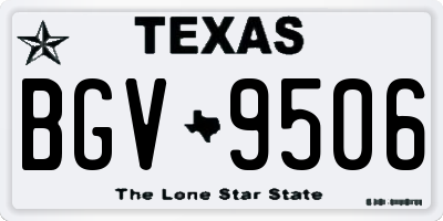 TX license plate BGV9506