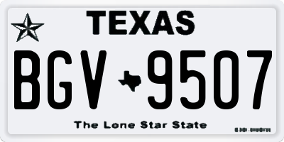 TX license plate BGV9507
