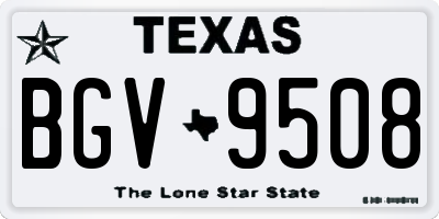 TX license plate BGV9508