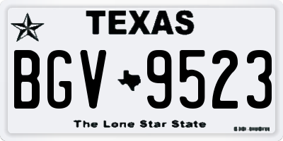 TX license plate BGV9523