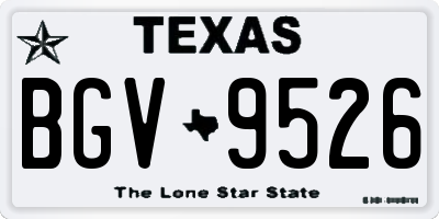 TX license plate BGV9526
