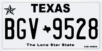 TX license plate BGV9528