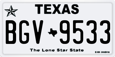 TX license plate BGV9533