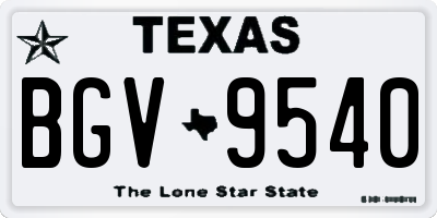 TX license plate BGV9540