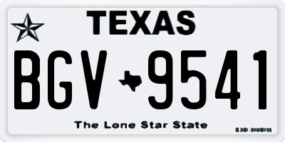 TX license plate BGV9541
