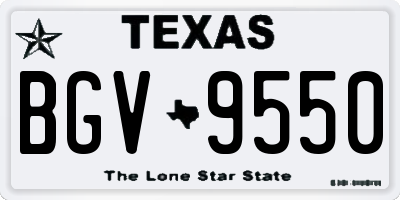 TX license plate BGV9550