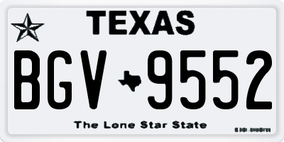 TX license plate BGV9552
