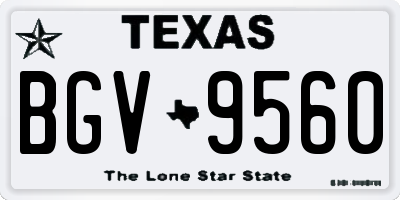 TX license plate BGV9560