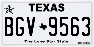 TX license plate BGV9563