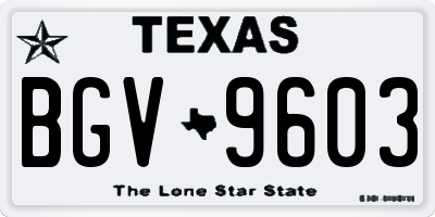 TX license plate BGV9603