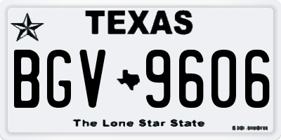 TX license plate BGV9606